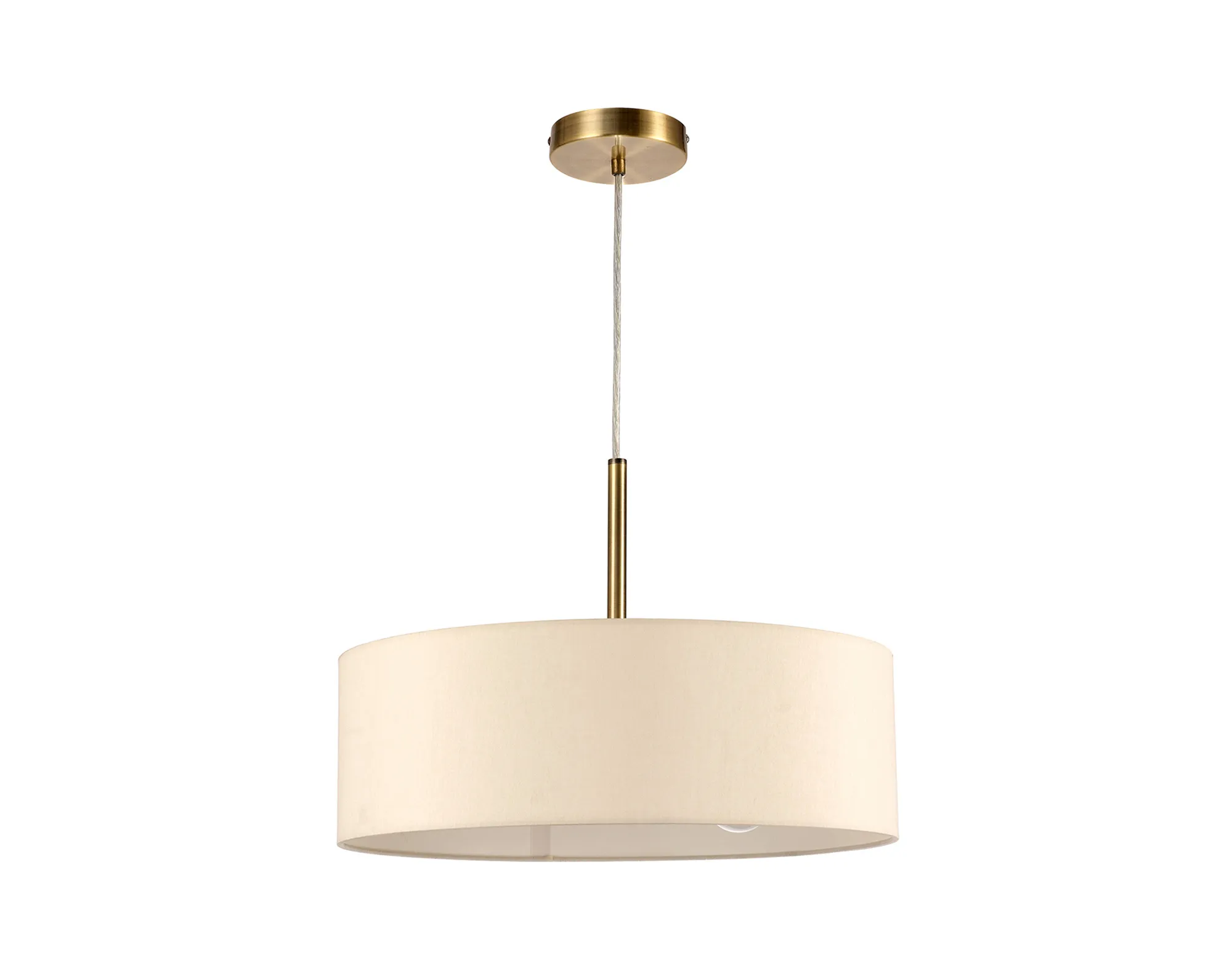 Baymont 45cm 3 Light Pendant Antique Brass, Ivory Pearl/White DK0704  Deco Baymont AB IV